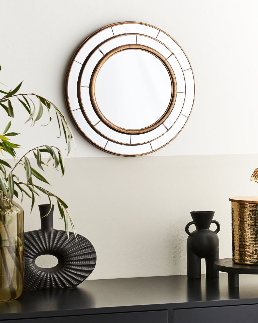 Beliani Wandspiegel aus Kunststoff 40 x 40, gold style landhaus - Pvc - Polyvinlychlorid