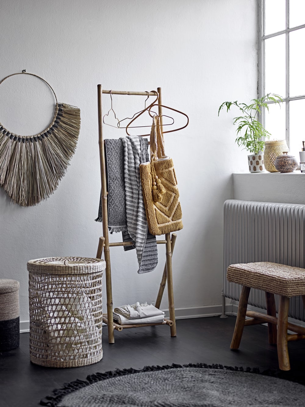 2er Set Körbe aus Meeresbinsen mit Deckeln, beige - Maisons Du