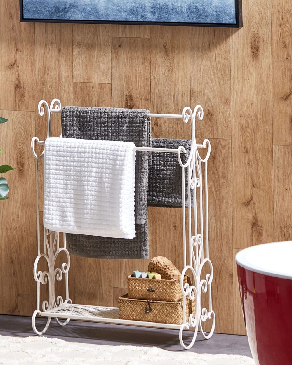 Porte-serviettes métal blanc