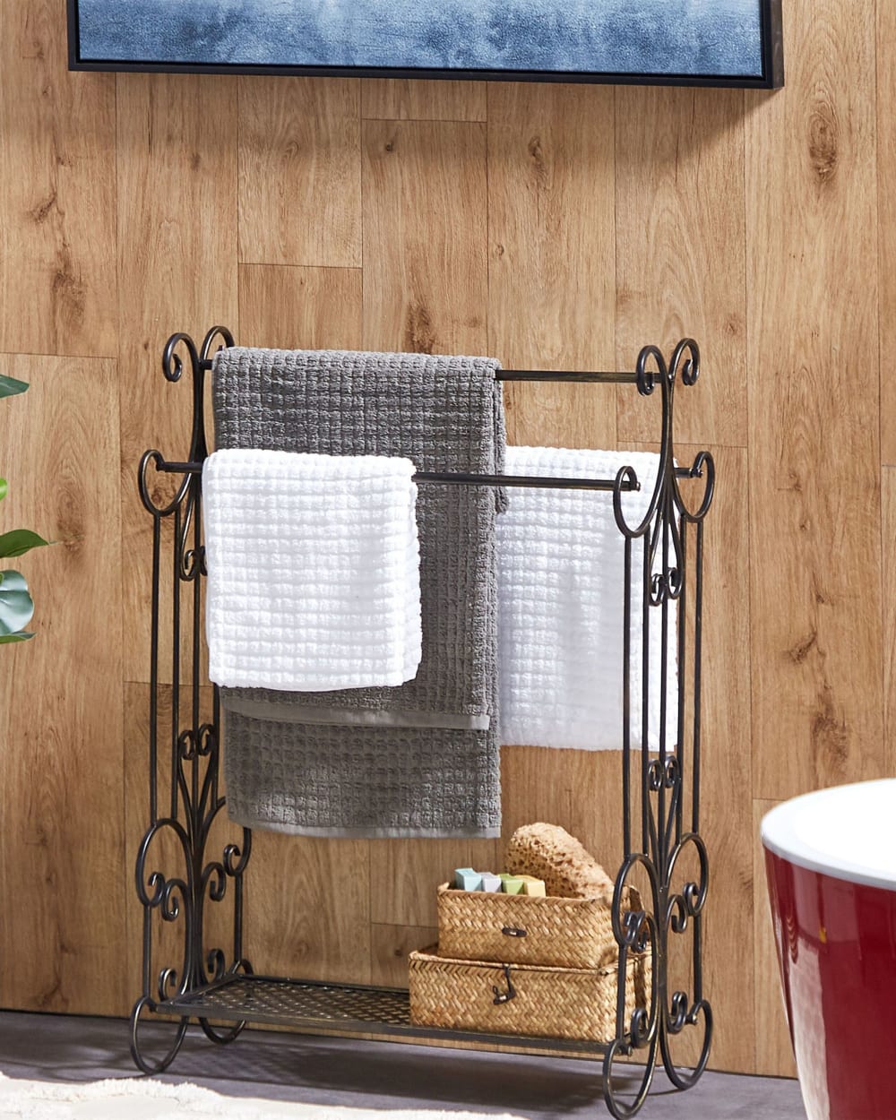 Porte-serviettes métal noir