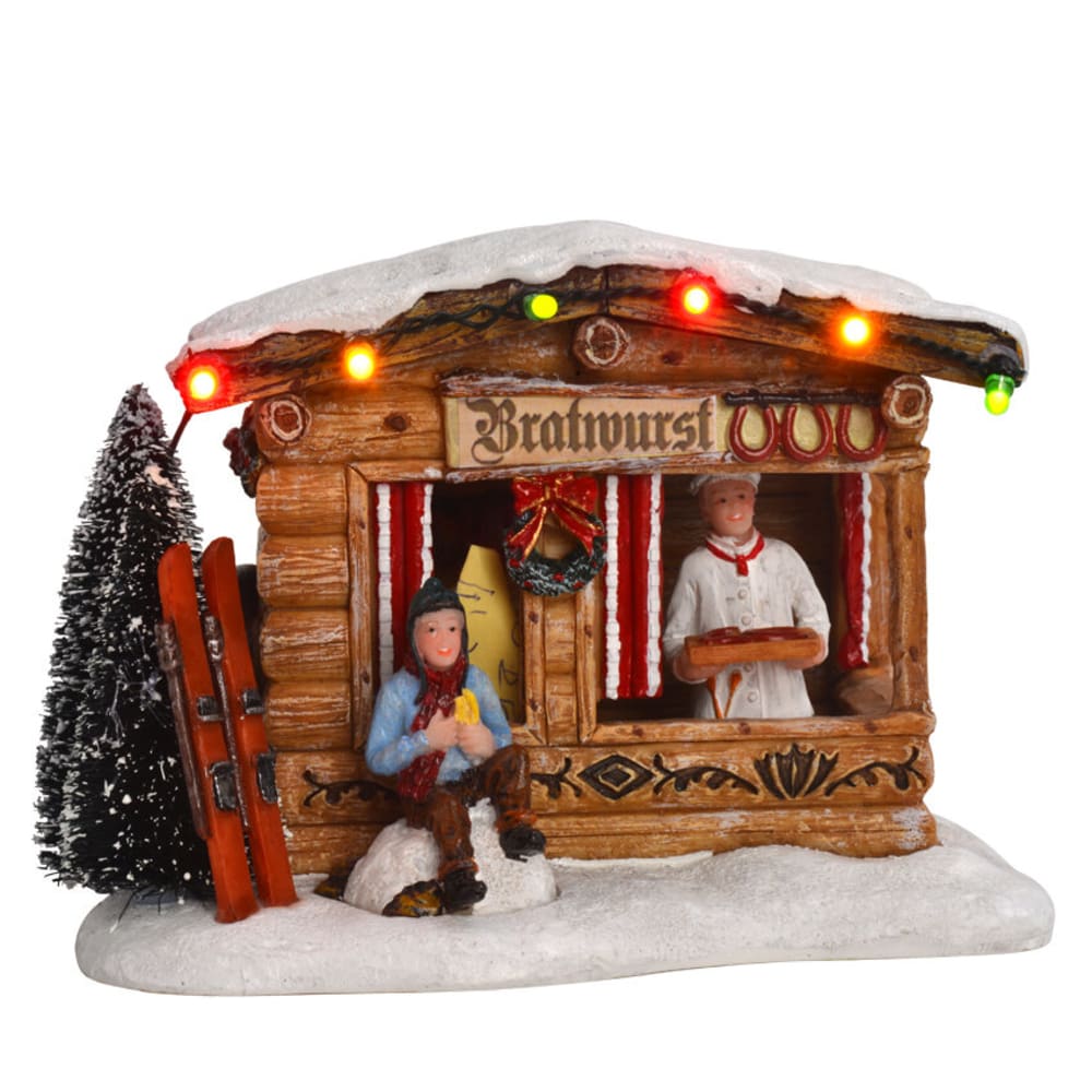 Miniatura de la aldea de navidad puesto de salchichas alt. 10
