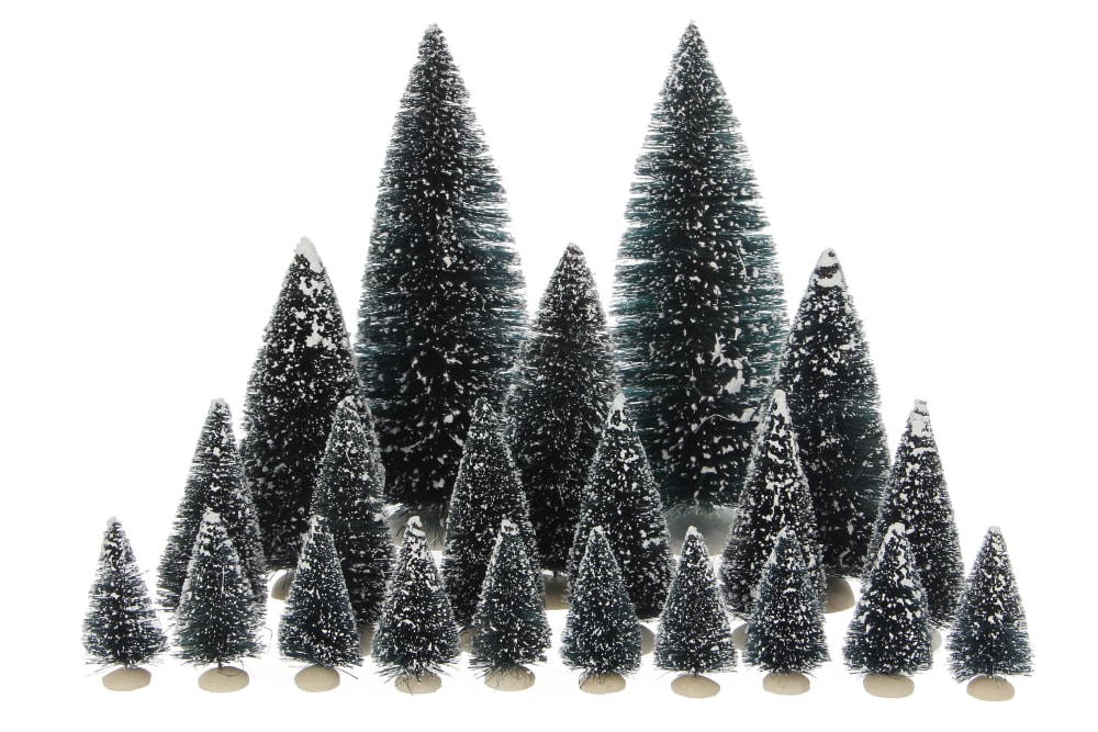 Árboles de navidad en miniatura - lote de 21