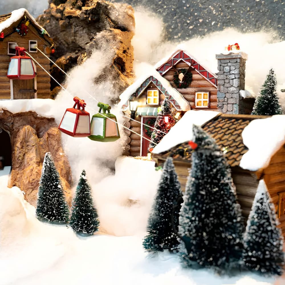 Village de noël vert plastique h8xl8xl8cm - Maisons du Monde