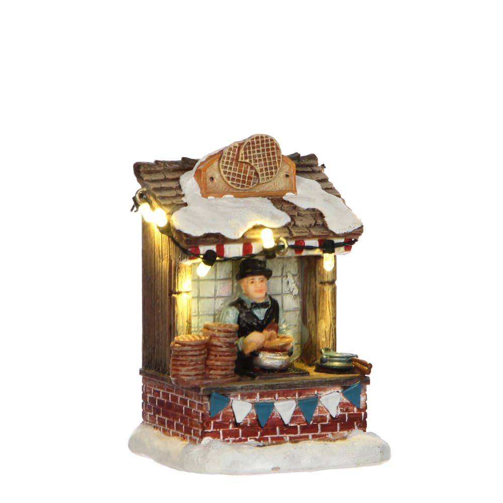Village de noël miniature marché du 'stroopwafel' H10