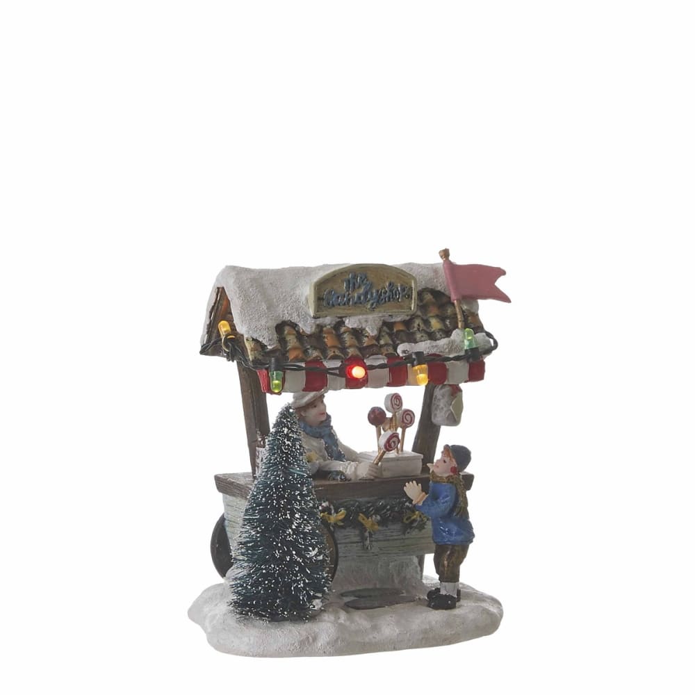 LuVille Village de noël multicolores plastique h10xl8xl9.5cm style classique chic Pvc - Poly Chlorure De Vinyle Garçon Décoration de Noël