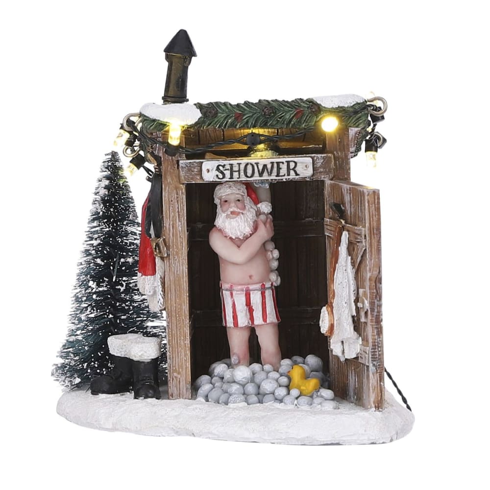 LuVille Village de noël blanc plastique h11xl8.5xl10cm style classique chic - Pvc - Poly Chlorure De Vinyle Décoration de Noël