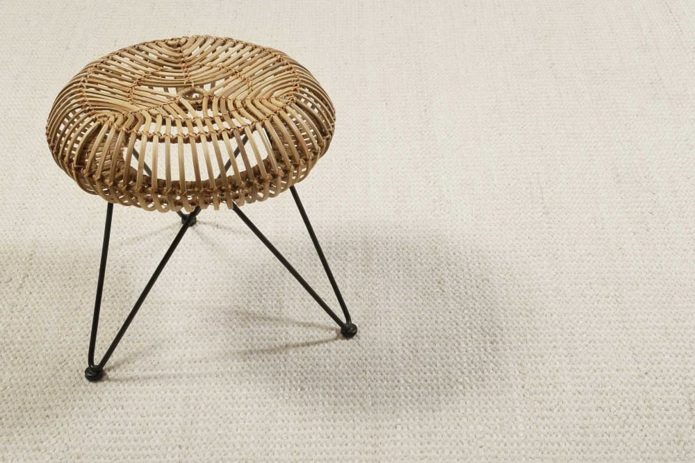 Tapis tissé main en laine et jute beige ivoire 130x190 — vue 3