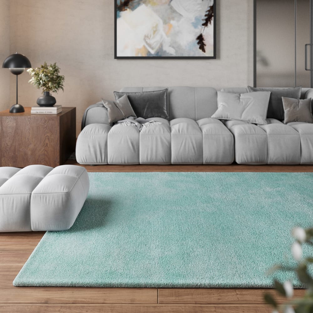 Tapis en microfibre dense turquoise clair 70x140 cm — vue 3