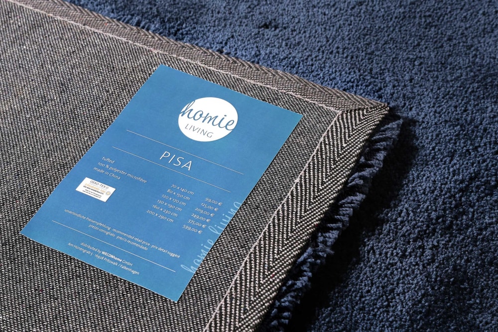 Tapis en microfibre dense bleu 80x150 cm — vue 4