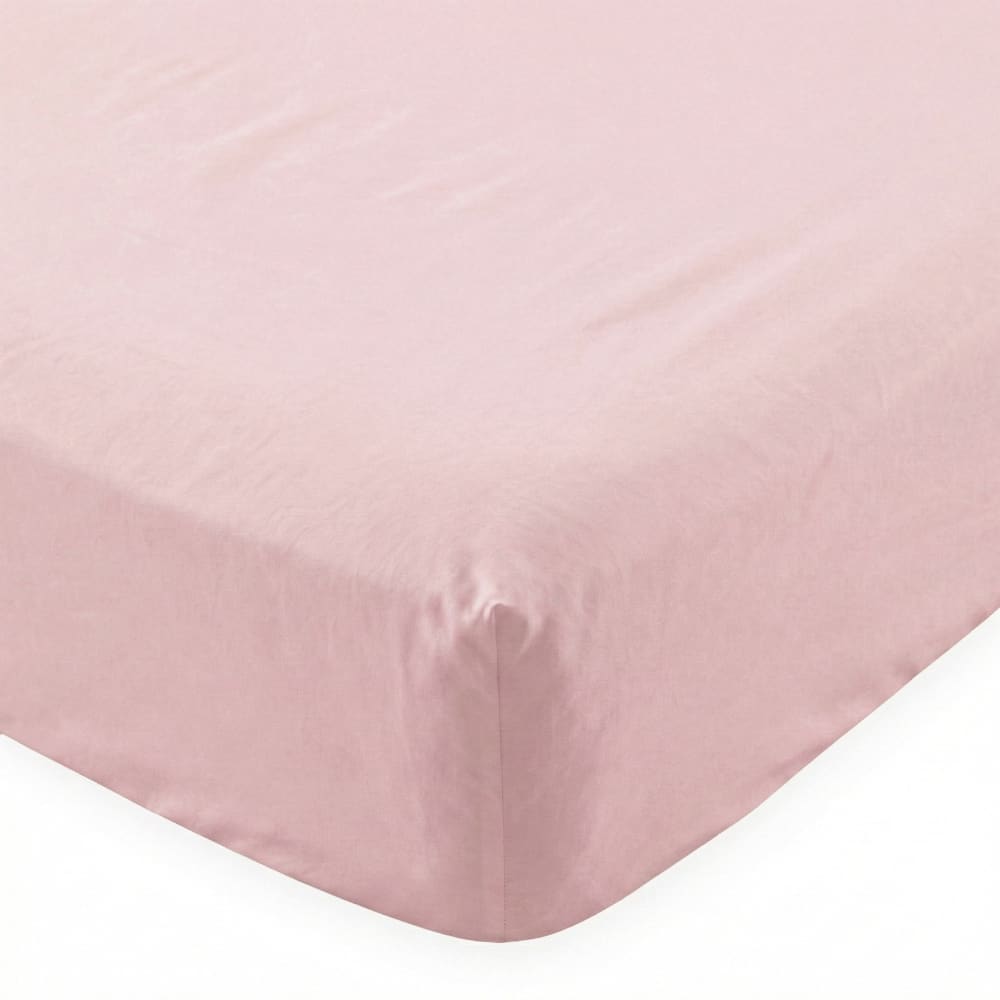 Drap-housse 100% Coton Rose pâle 200x200x32 cm