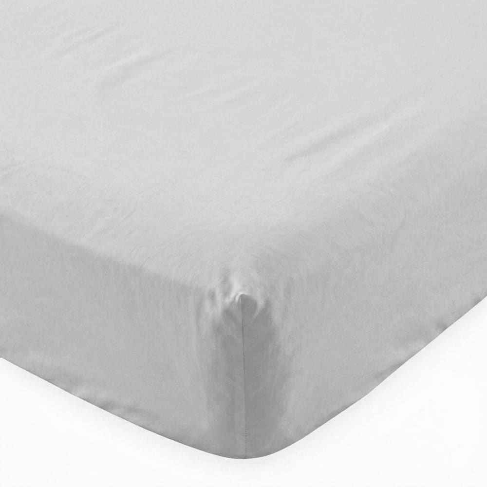 Drap-housse 100% Coton Gris 90x200x32 cm