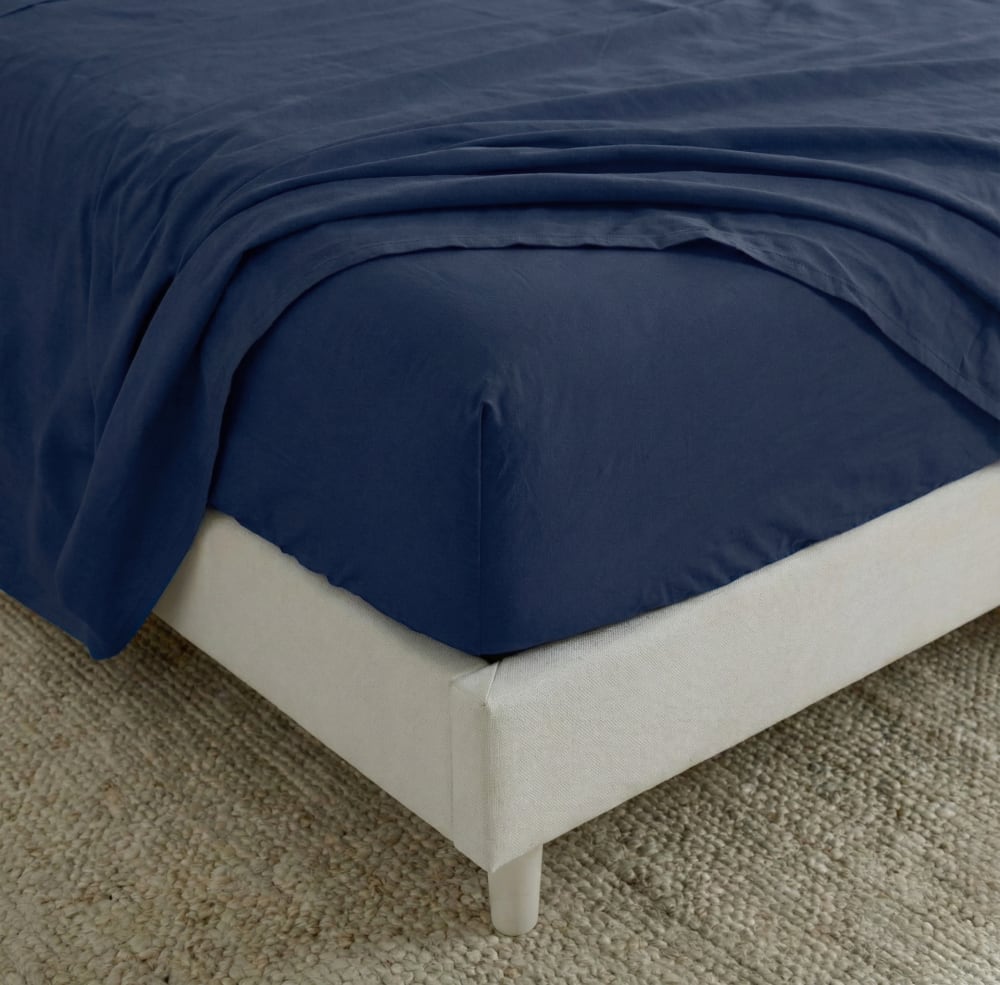 Bajera 100% algodón azul marino 180x200x32 cm (cama 180) - Maisons du Monde