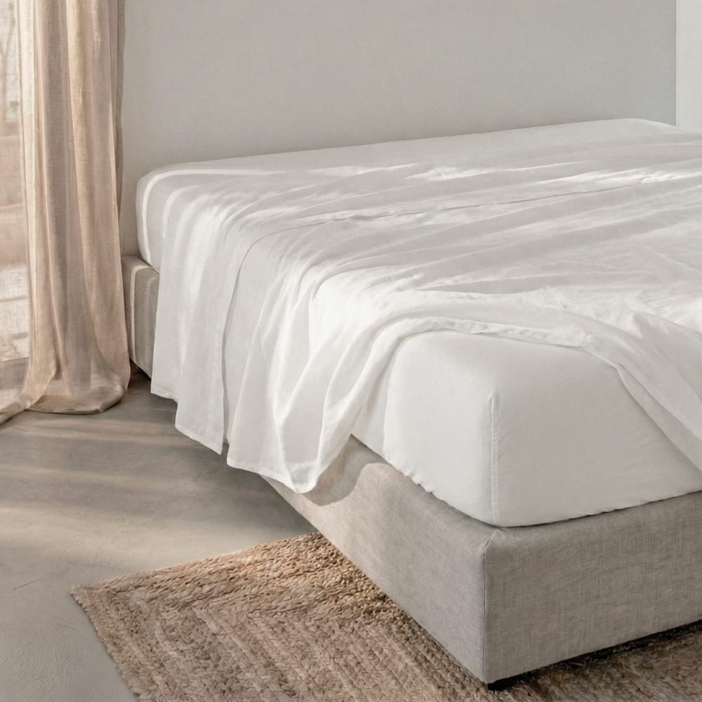 Bajera 100% algodón blanco 180x200x32 cm (cama 180) - Maisons du Monde