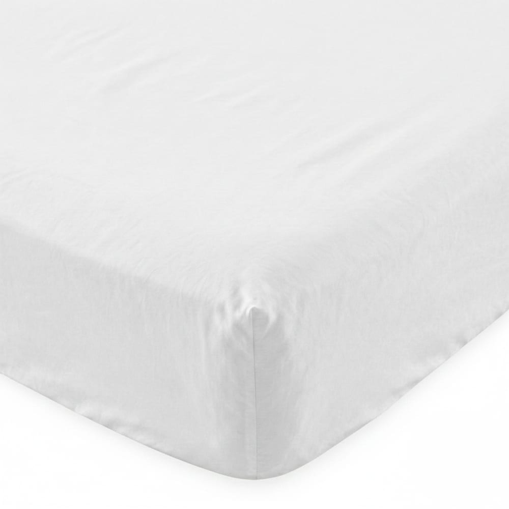 Drap-housse 100% Coton Blanc 160x200x32 cm