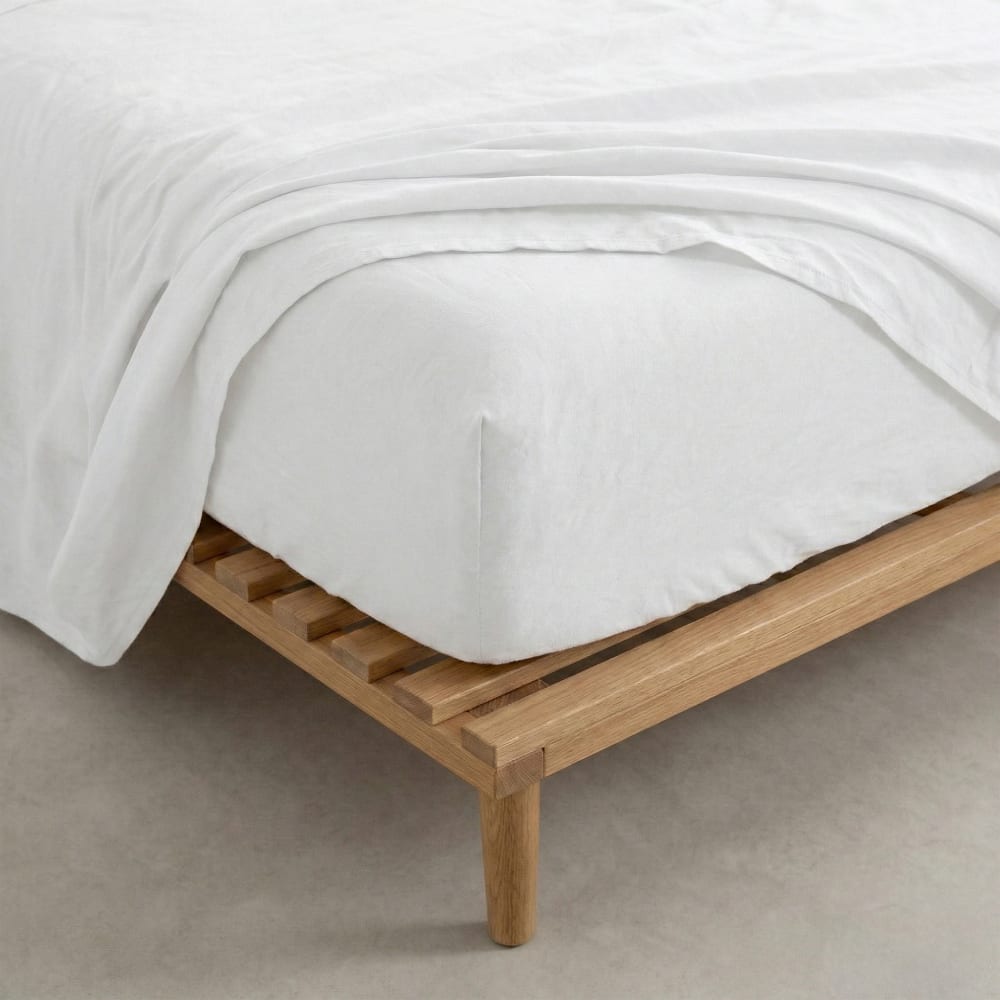 Drap-housse 100% Coton Blanc 160x200x32 cm — vue 4