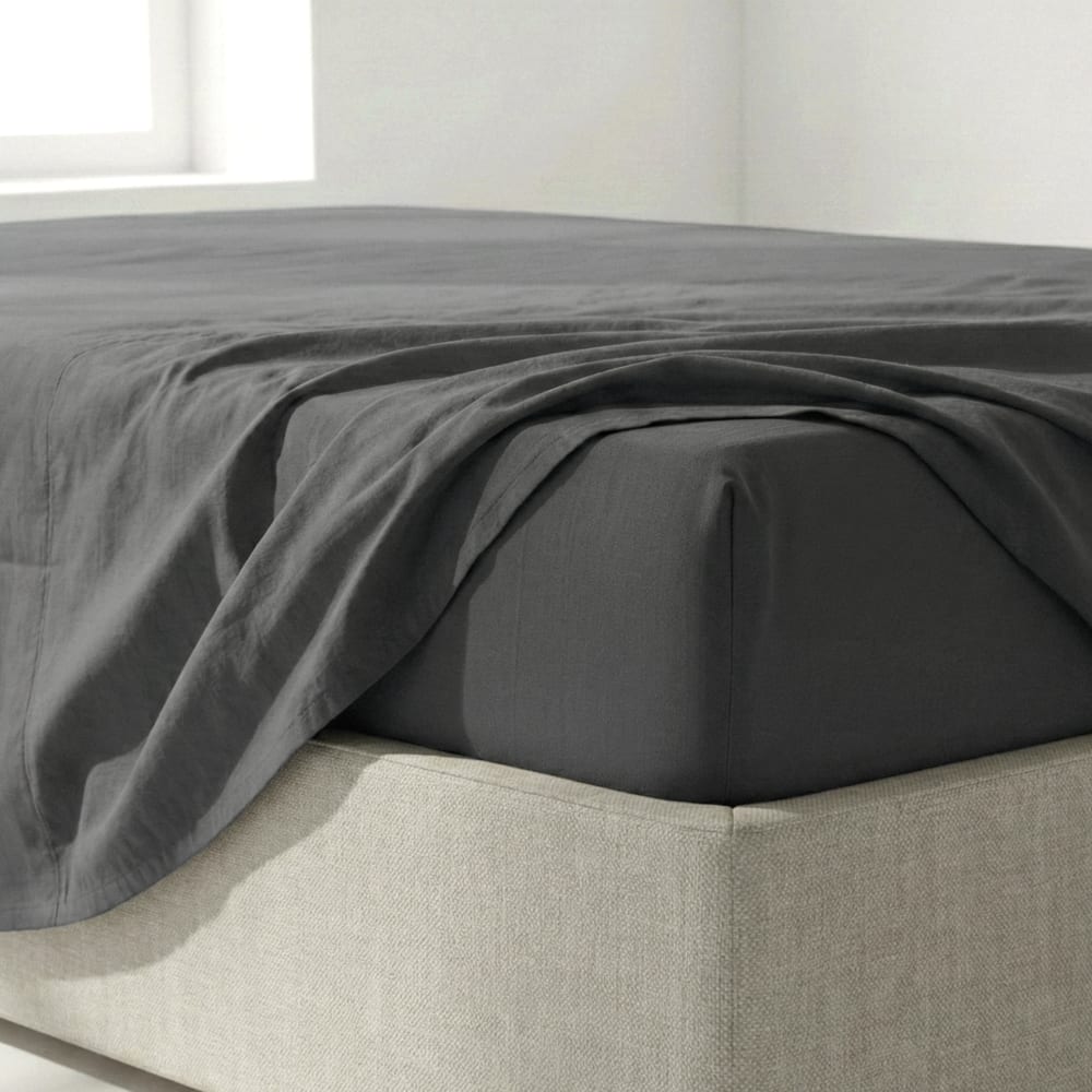 Bajera 100% algodón piedra 140x200x32 cm (cama 135/140) - Maisons du Monde