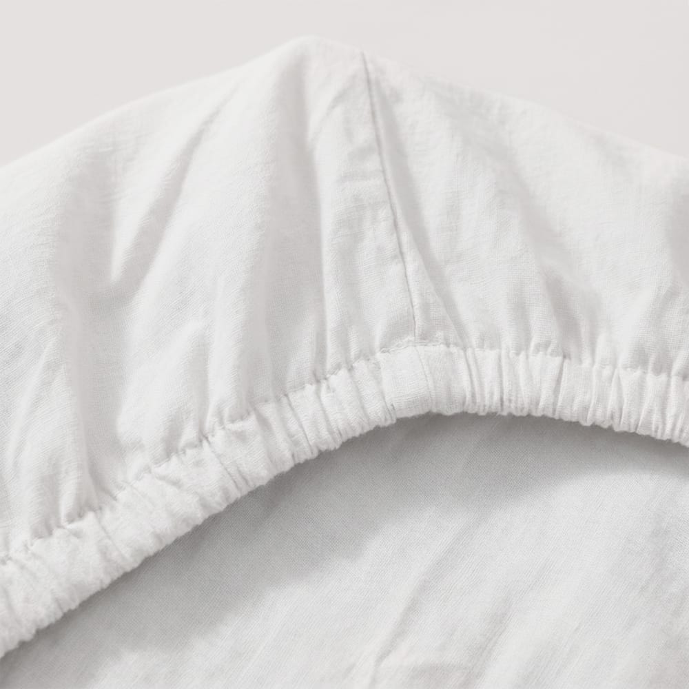 Drap-housse 100% Coton Blanc 90x200x32 cm — vue 3