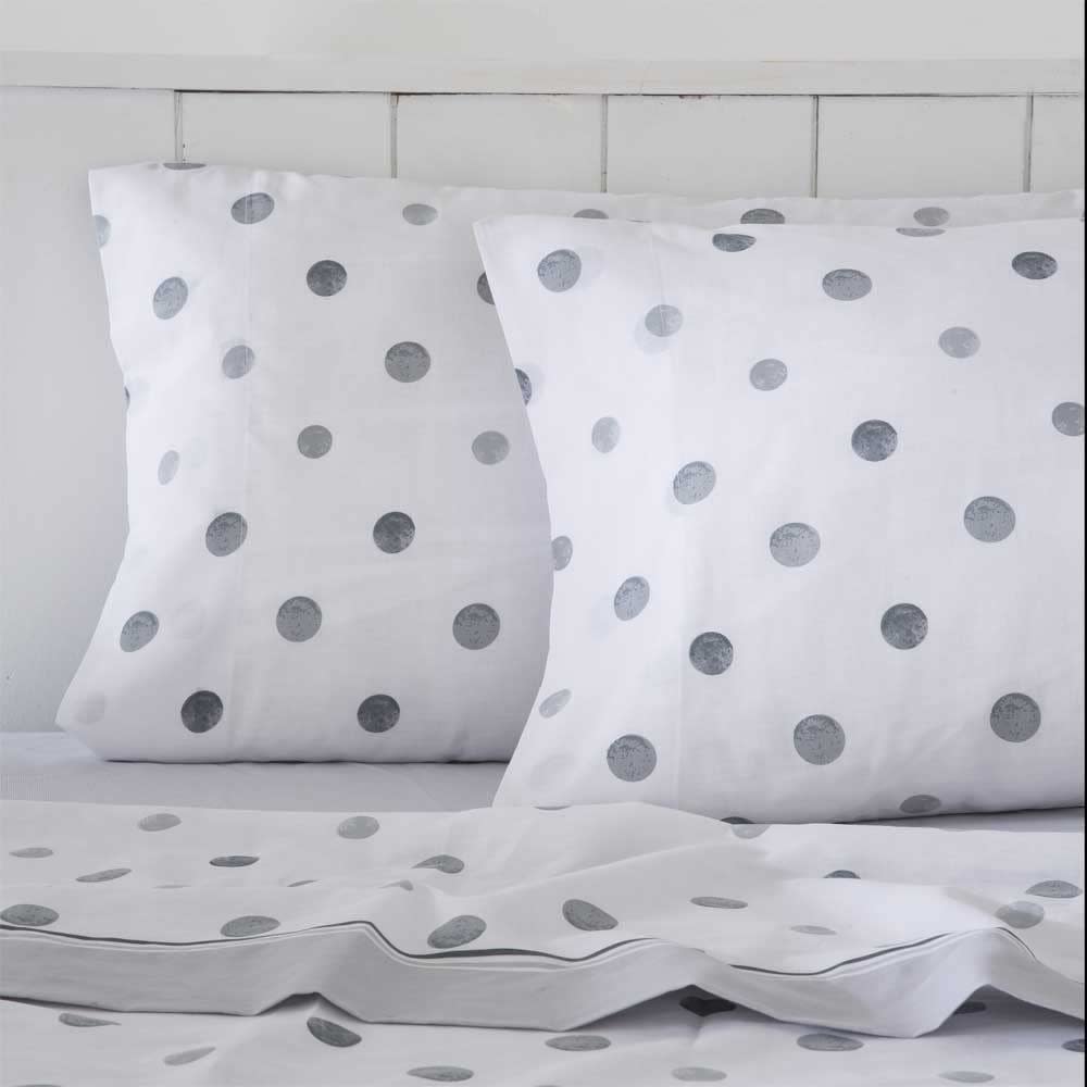 Juego de sábanas poliéster algodón gris 280x260 Cama 200 - Maisons du Monde