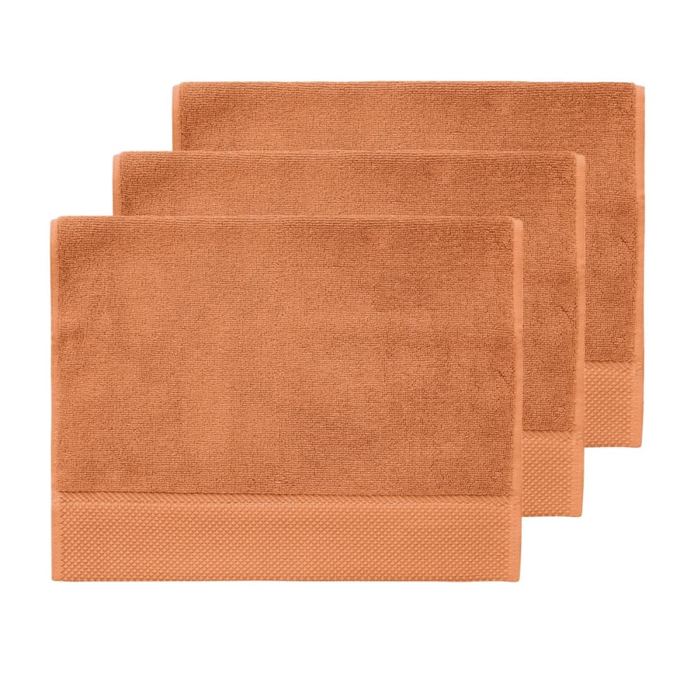 3 grandes serviettes invité 560 g/m² Brique 40x60 cm