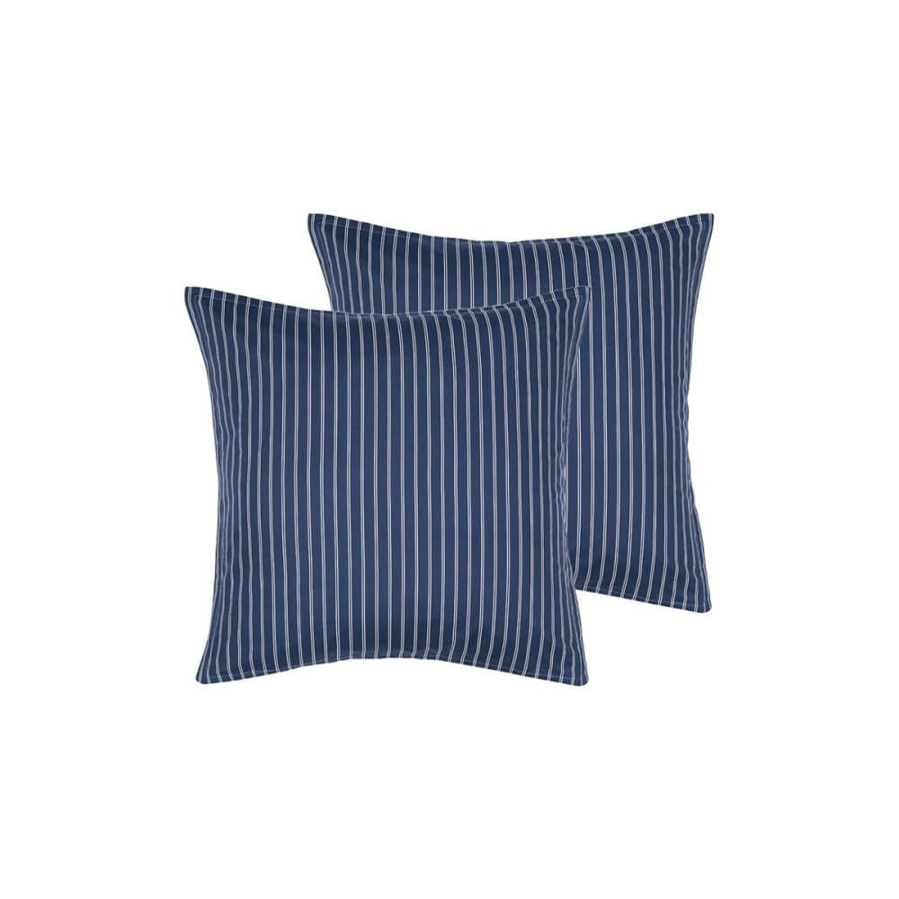 2 taies d'oreiller en percale de coton Indigo 65x65 cm