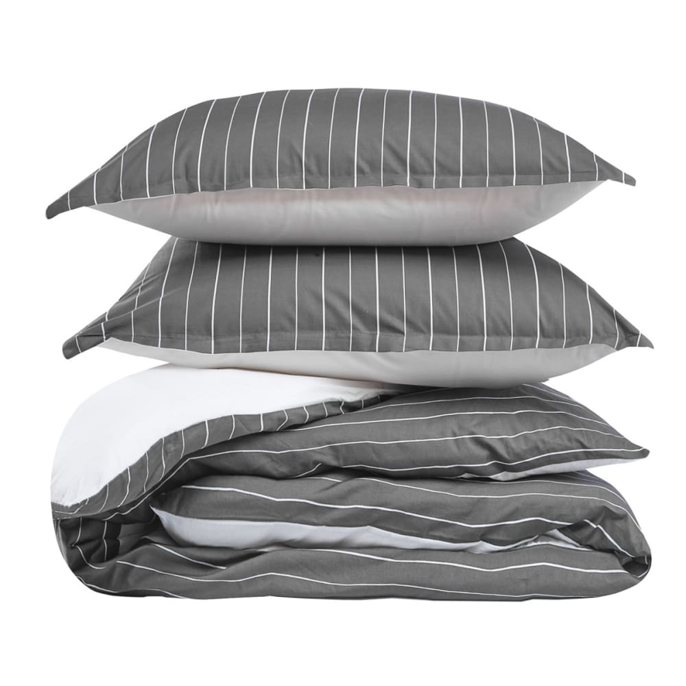 Parure de lit percale avec 2 taies 50x70 cm anthracite 260x240 cm — vue 4