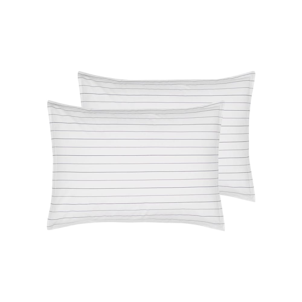 2 taies d'oreiller en percale de coton Blanc 50x70 cm