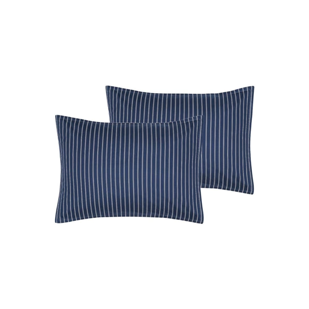 2 taies d'oreiller en percale de coton Indigo 50x70 cm