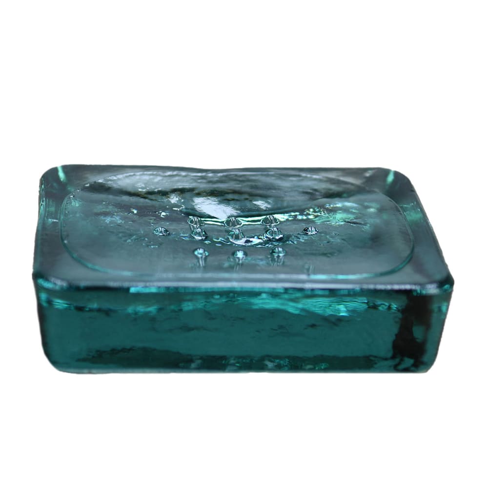 Pportesavon en verre recyclé naturel 12x9x3 cm Pportesavon en verre recyclé naturel 12x9x3 cm