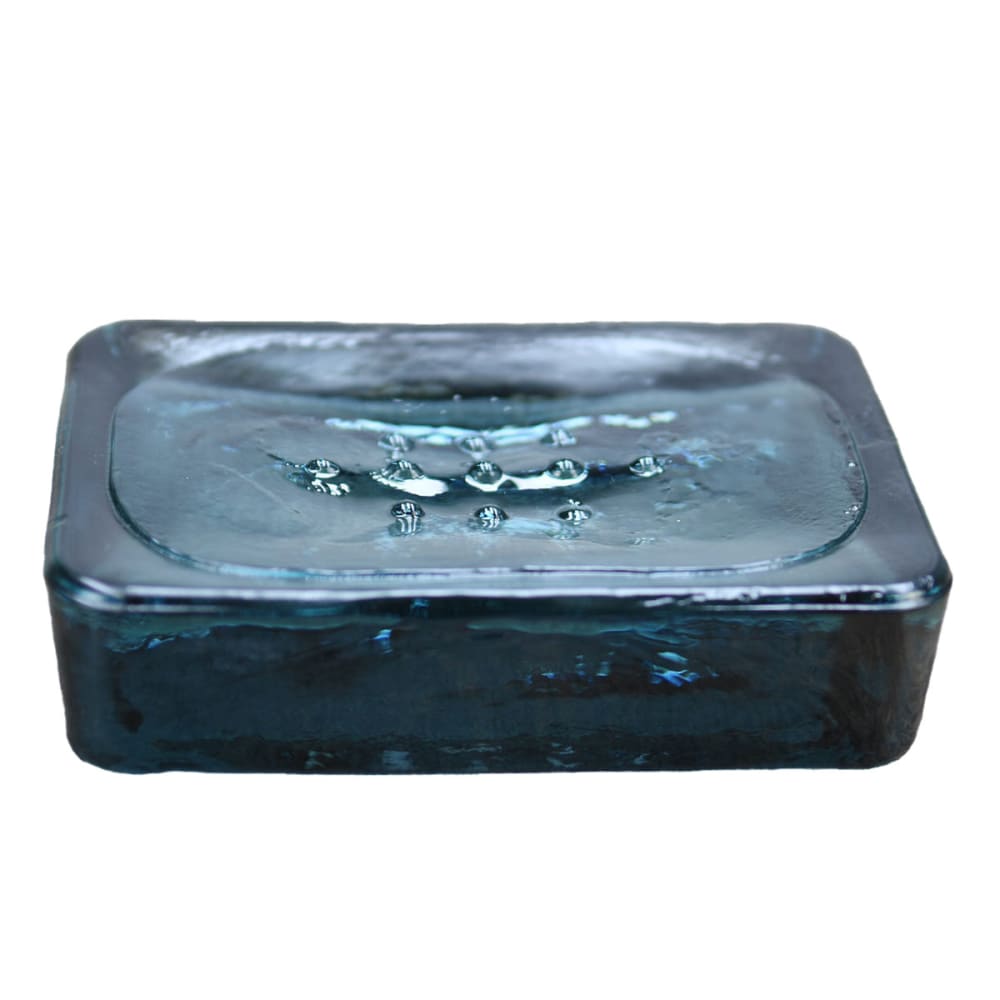 Pportesavon en verre recyclé silver gris 12x9x3 cm Pportesavon en verre recyclé silver gris 12x9x3 cm