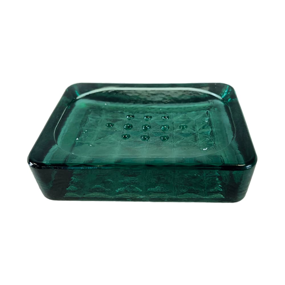 Pportesavon en verre recyclé eucalyptus 12x9x3 cm Pportesavon en verre recyclé eucalyptus 12x9x3 cm