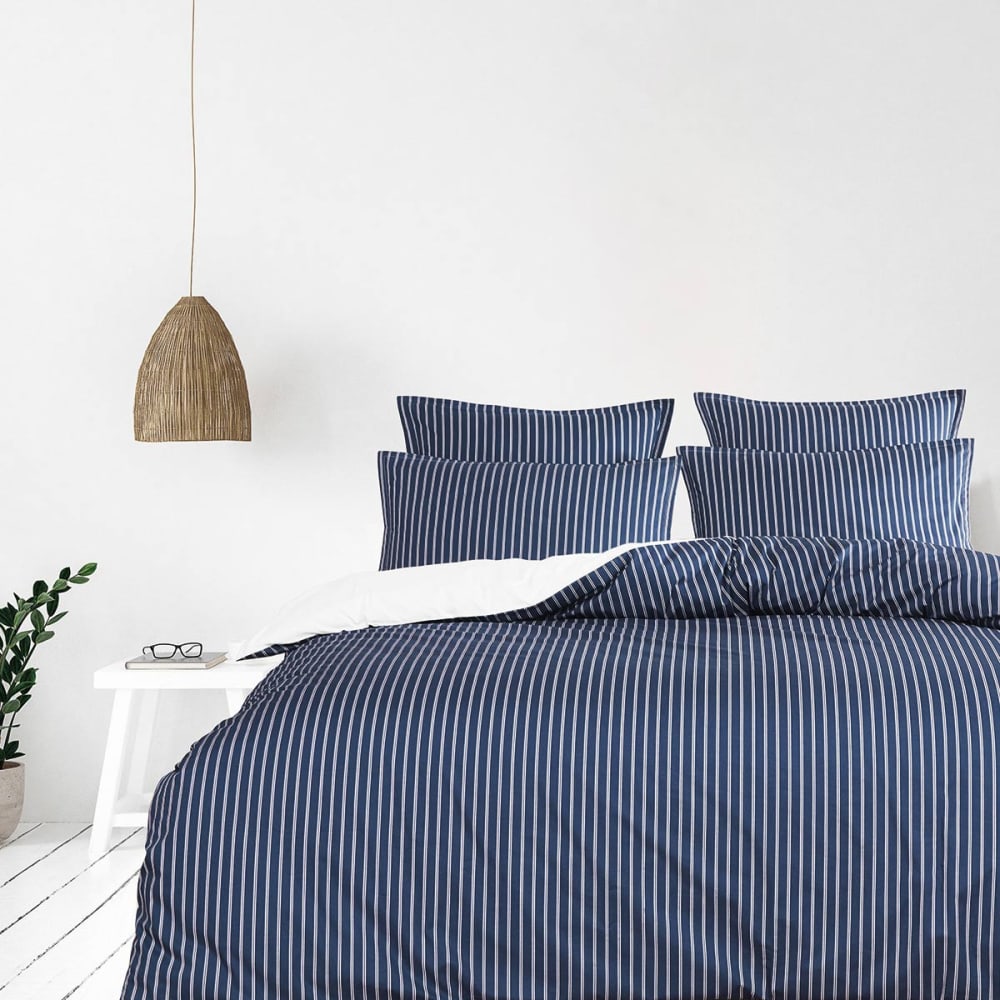 Housse de couette en percale de coton indigo 200x200 cm