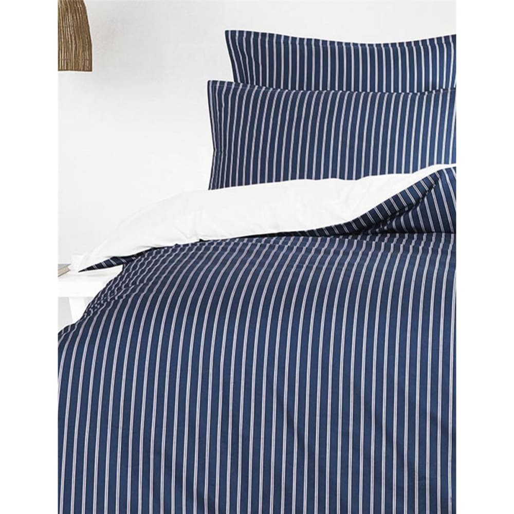 Parure de lit percale avec 2 taies 50x70 cm indigo 260x240 cm — vue 3