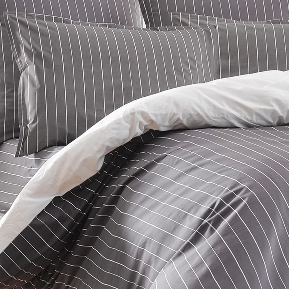 Parure de lit percale avec 2 taies 50x70 cm anthracite 240x220 cm — vue 3
