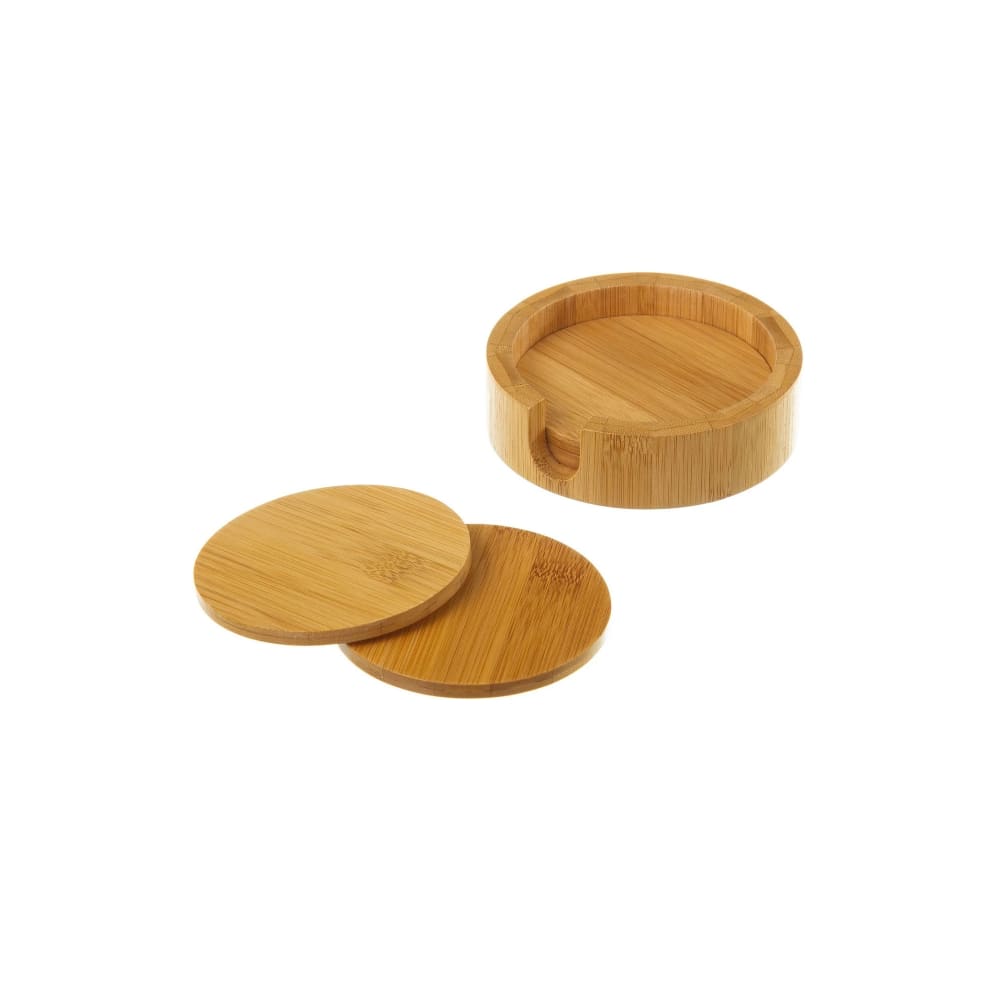 Set de 4 dessous de verres ronds en bambou