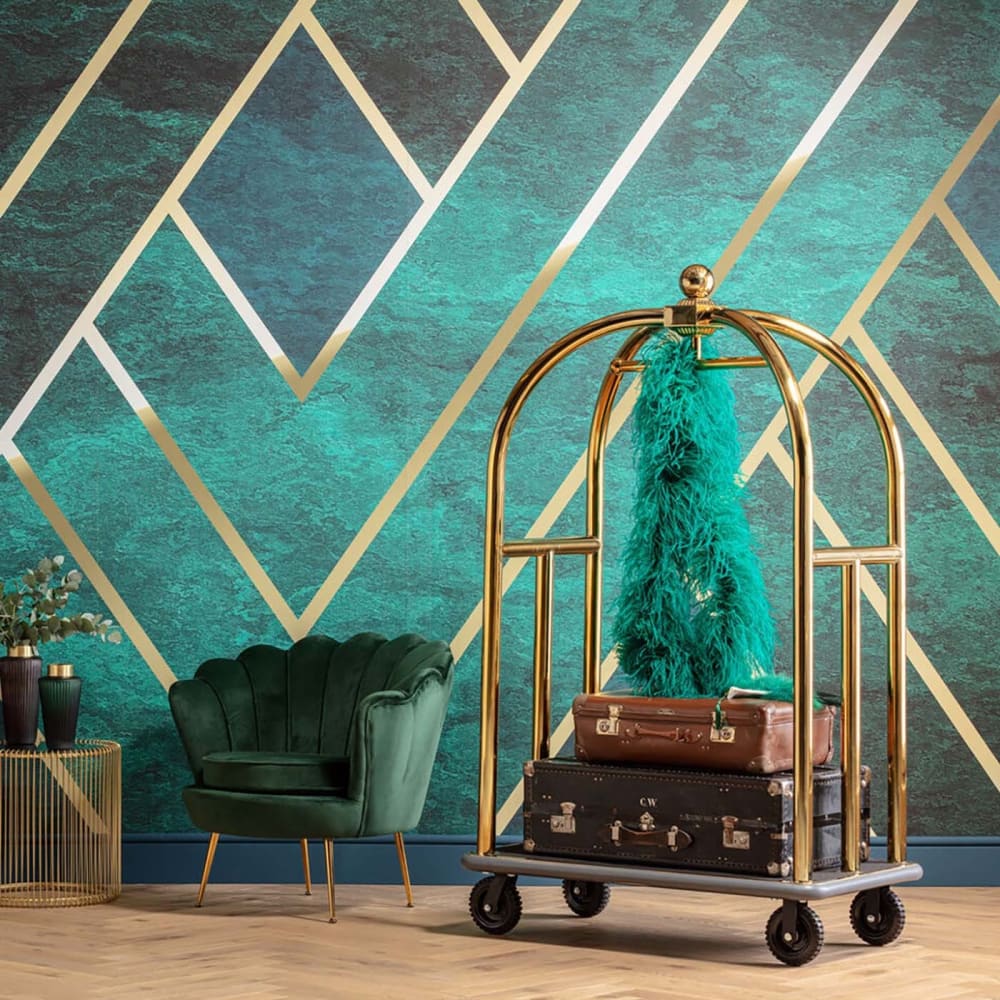 Chariot à bagages en acier doré - Maisons du Monde