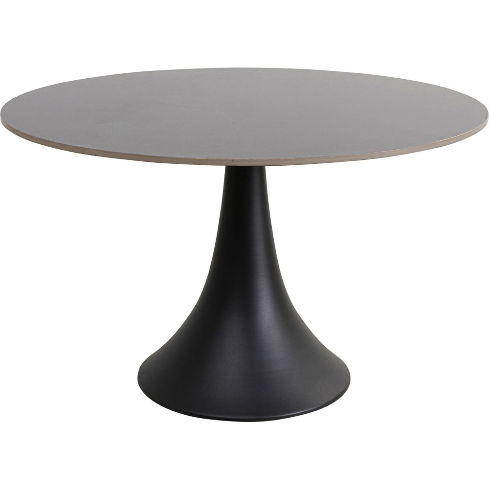 Table à manger 6 personnes en aluminium et grès noir D120