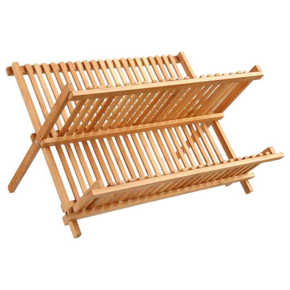 Égouttoir à vaisselle pliant 2 niveaux bambou
