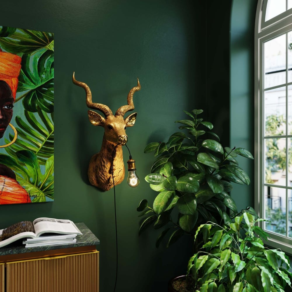 Applique antilope en polyrésine dorée - Maisons du Monde
