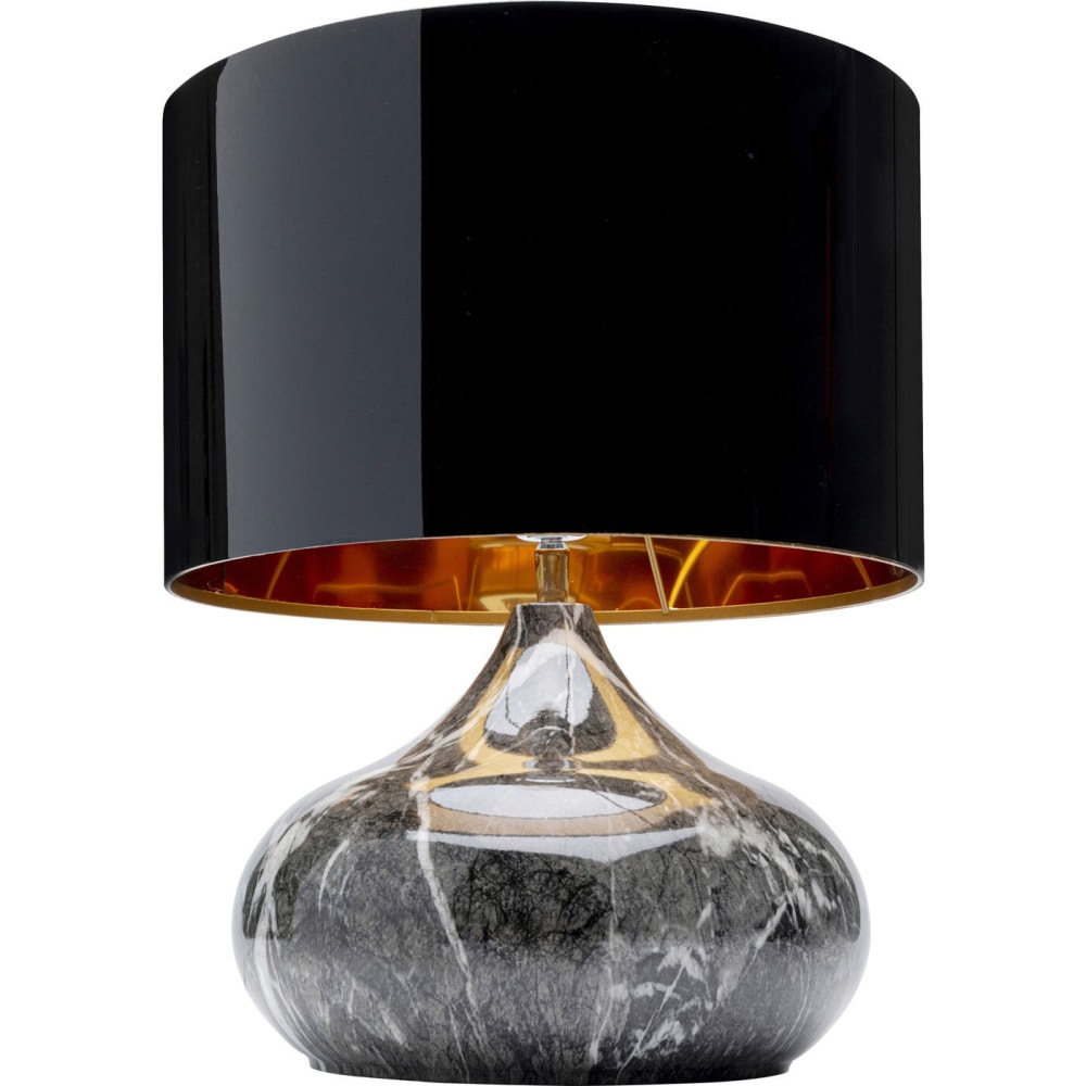 Kare Design Tischleuchte im Marmor-Design, schwarz und grau, H37cm style classic chic - Stahl