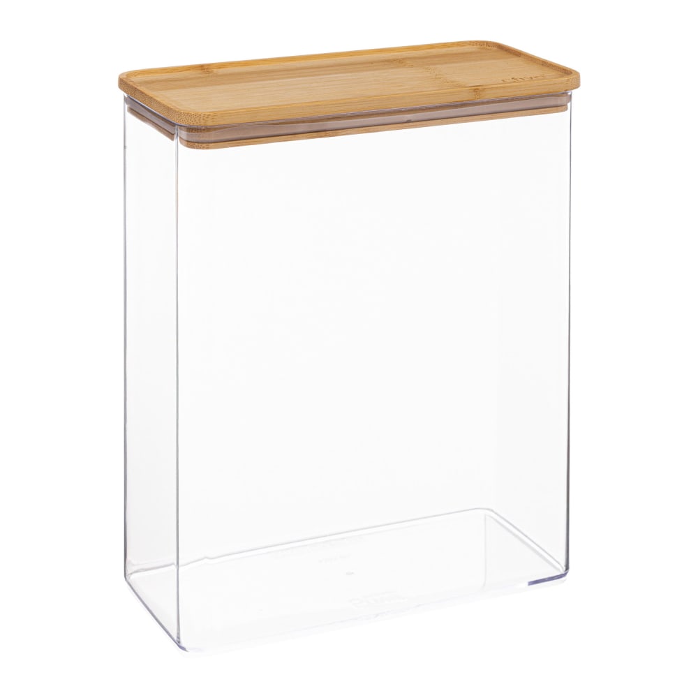Five Simply smart Bocal cuisine rectangulaire en plastique avec bouchon bambou - 4.3l Transparent Pvc - Poly Chlorure De Vinyle