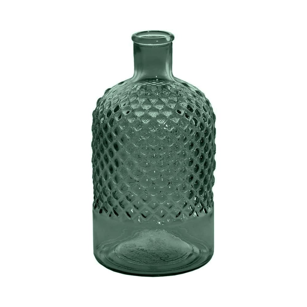Vvase bouteille en verre recyclé eucalyptus 22 cm