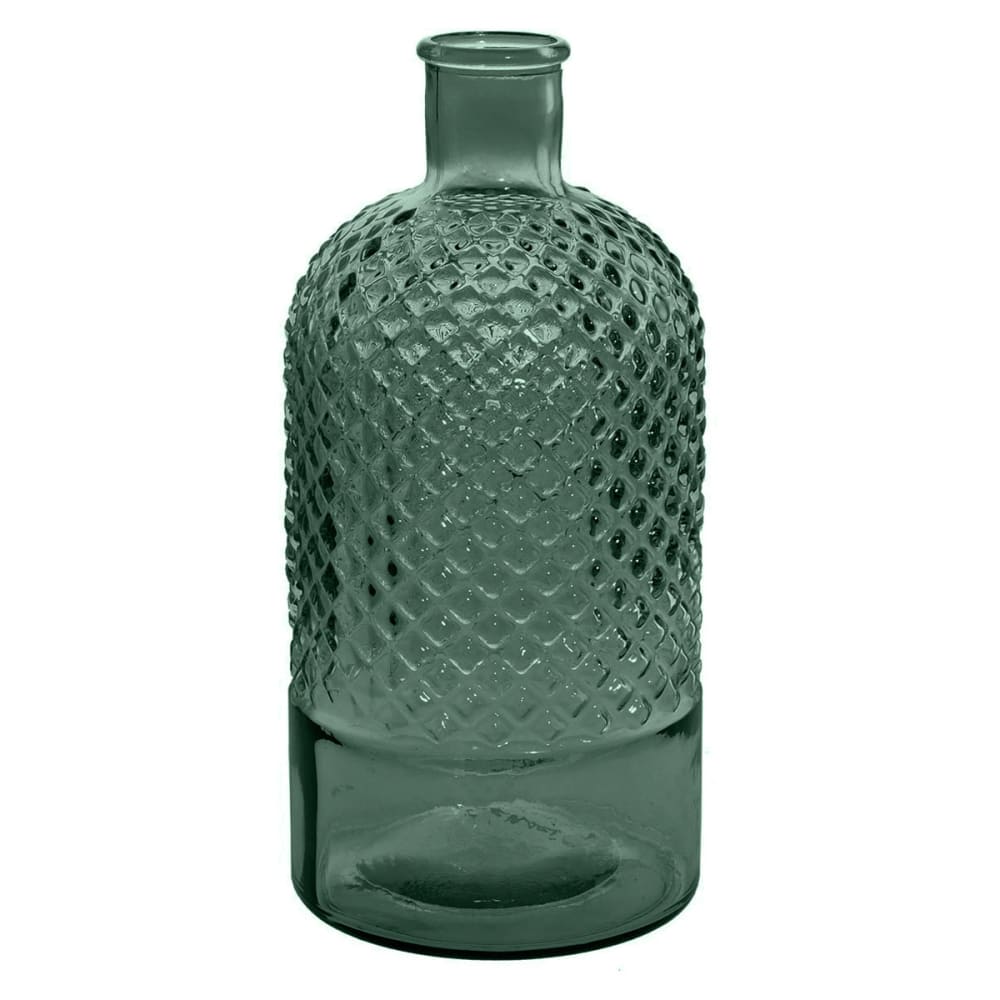 Vvase bouteille en verre recyclé eucalyptus 28 cm Vvase bouteille en verre recyclé eucalyptus 28 cm