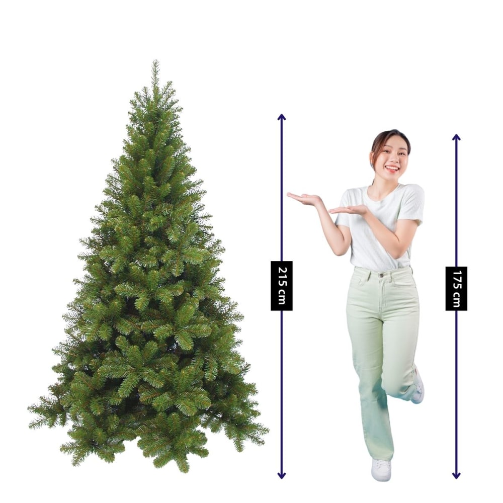 Sapin de noël artificiel vert plastique h215xl135xl135cm - Maisons du Monde