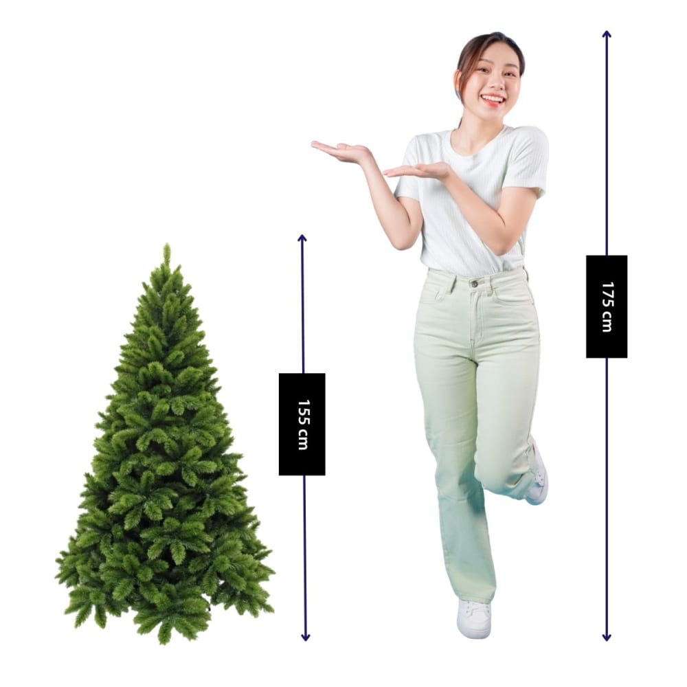 Árbol de navidad artificial tsuga verde h155xb104xl104cm - Maisons du Monde