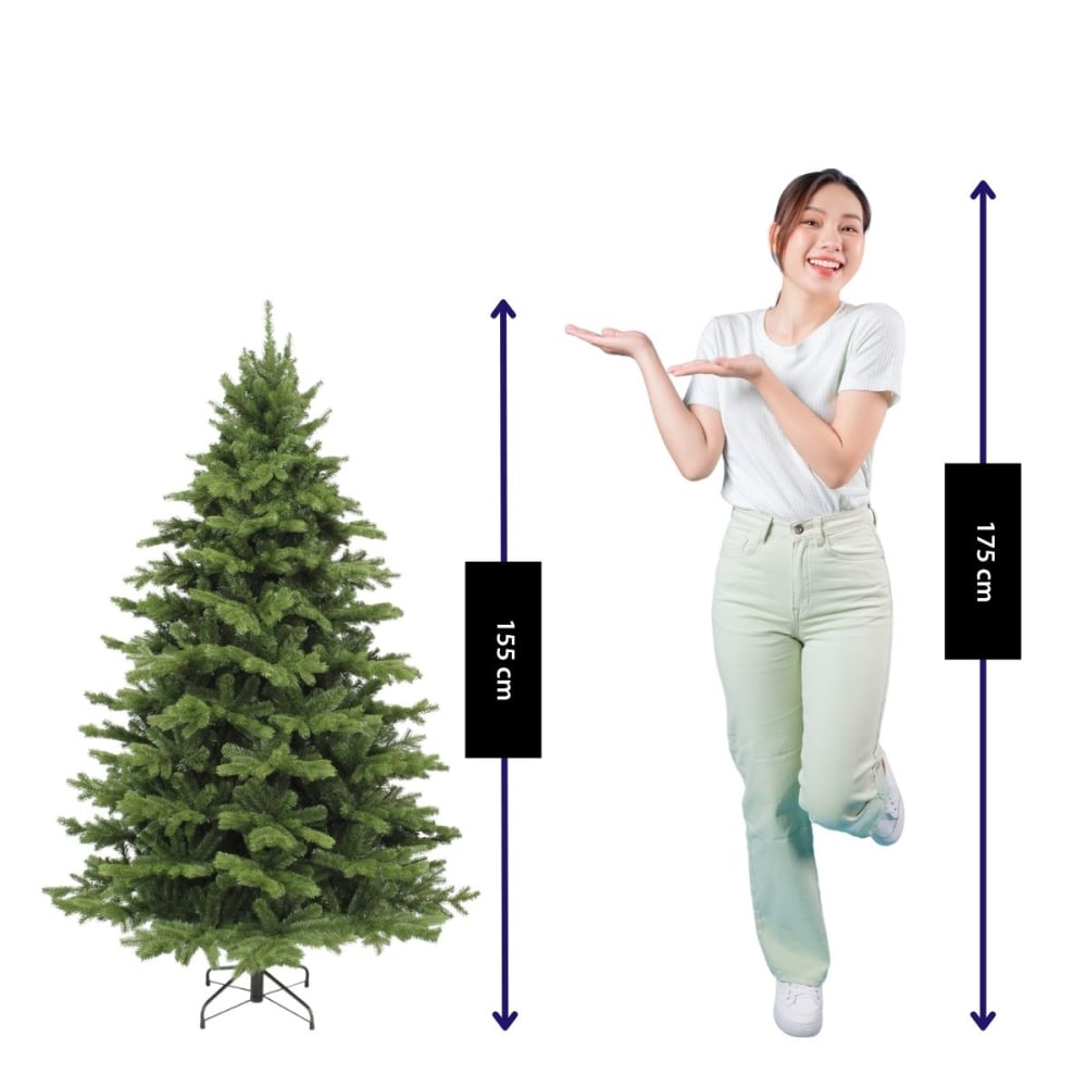 Sapin de noël artificiel vert plastique h155xl112xl112cm - Maisons du Monde