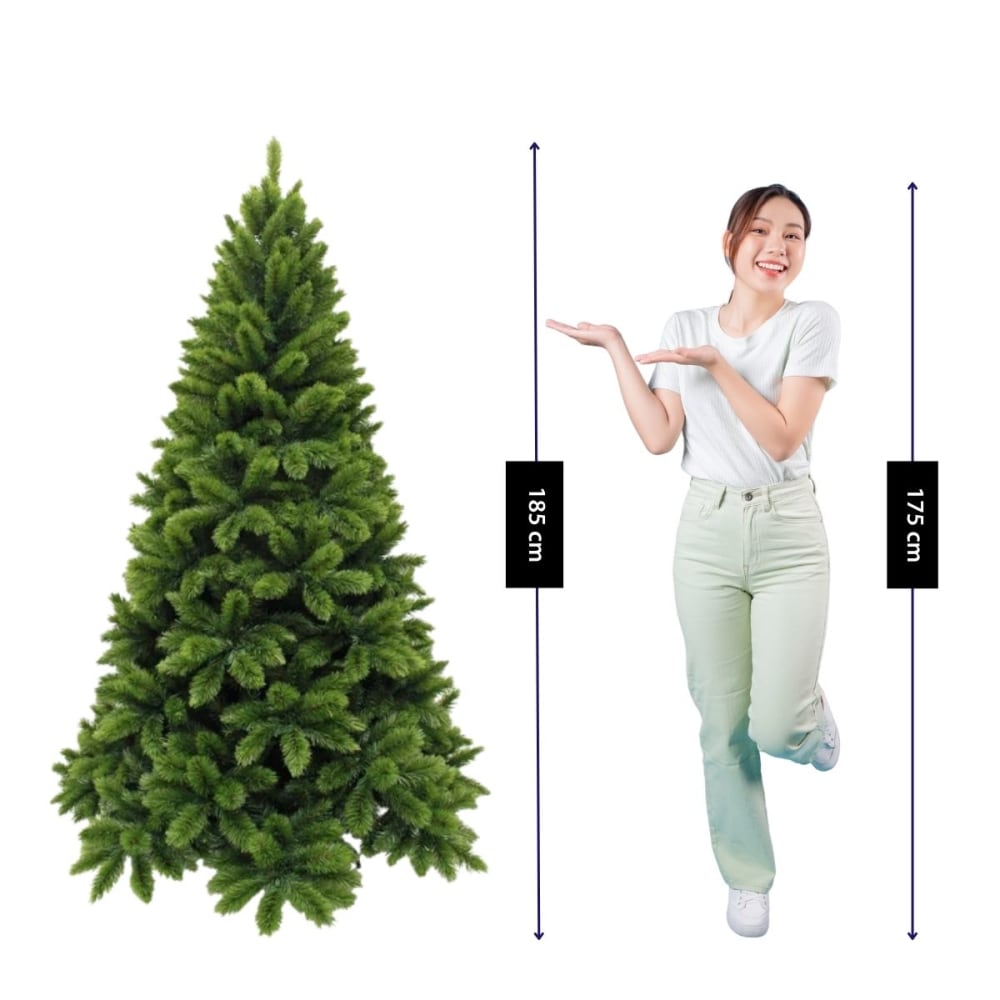 Árbol de navidad artificial tsuga verde h185xb109xl109cm - Maisons du Monde