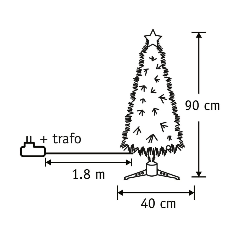 Albero di natale artificiale mercury bianco caldo h90xb40xl40cm
