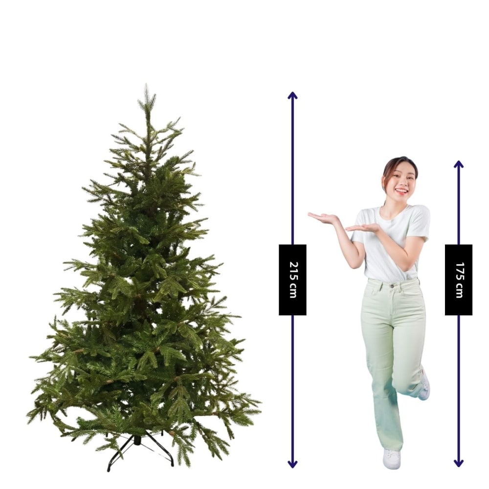 Albero di natale artificiale frasier verde  h215xb145xl145cm -
