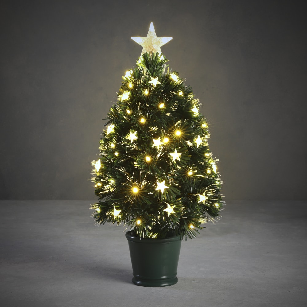 Árbol de navidad artificial con iluminación de fibra óptica alt. 60
