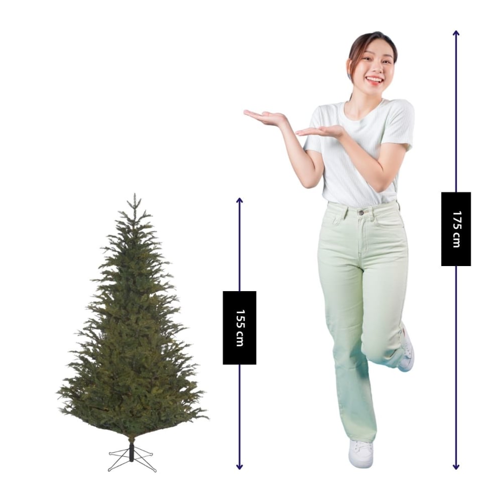 Árbol de navidad artificial frasier verde h155xb109xl109cm - Maisons du Monde